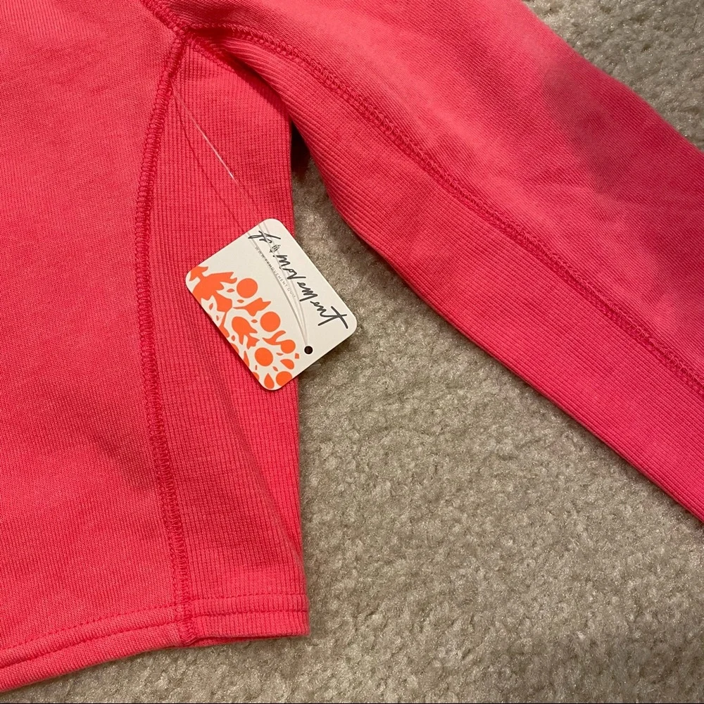 FREE PEOPLE FP MOVEMENT Circle Back Crop Top size S NWT color Coral lipstick - Picture 7 of 9